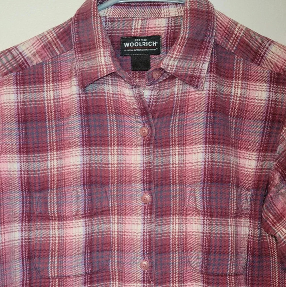 Women's size small Woolrich Pink Flannel button down shirt 100% cotton LOT C10 - Picture 4 of 11
